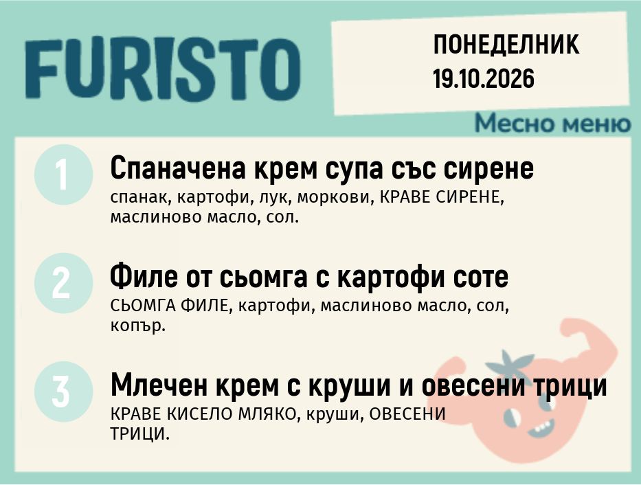 Меню 19.10 месно 200гр.
