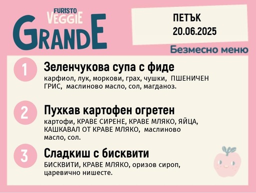 [DY.05.25.5305] Меню 20.06 безмесно 300гр.