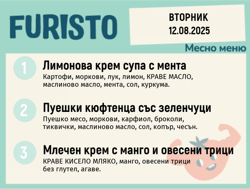 [DY.07.25.5949] Меню 12.08 месно 200гр.