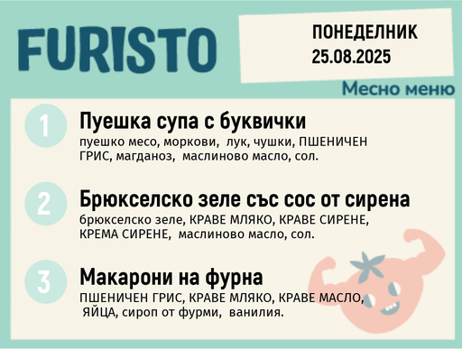 [DY.07.25.5972] Меню 25.08 месно 200гр. 