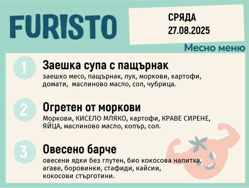 [DY.07.25.5976] Меню 27.08 месно 200гр.