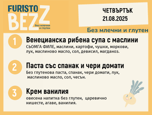 Меню без млечни и глутен  21.08  200гр.