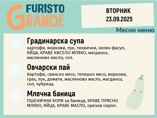 [DY.08.25.6377] Меню 23.09 месно 300гр.