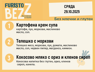 Меню без млечни и глутен  29.10  200гр. 
