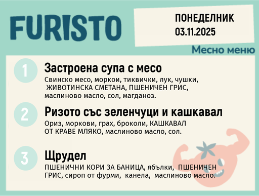 [DY.10.25.7035] Меню 03.11 месно 200гр.