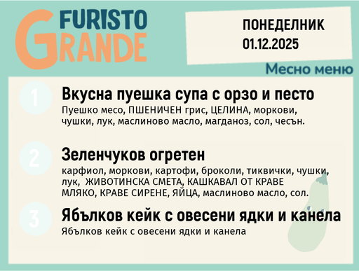 [DY.11.25.7641] Меню 01.12 месно 300гр.