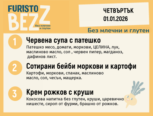 [DY.11.25.7920] Меню без млечни и глутен 01.01  200гр. 