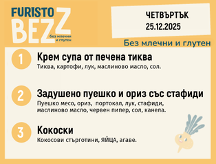 Меню без млечни и глутен 25.12 200гр.