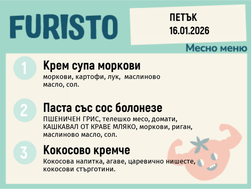 [DY.12.25.8148] Меню 16.01 месно 200гр.