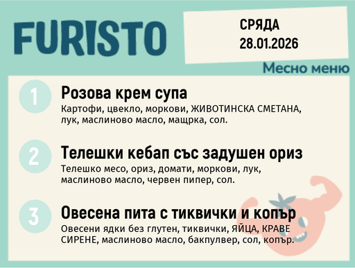 [DY.12.25.8168] Меню 28.01 месно 200гр. 