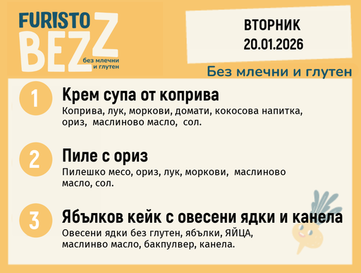 [DY.12.25.8392] Меню без млечни и глутен 20.01 200гр. 