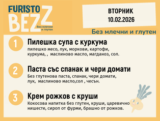 Меню без млечни и глутен 10.02 200гр.