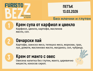 Меню без млечни и глутен 13.03 200гр. 