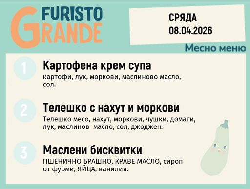 [DY.03.26.9596] Меню 08.04 месно 300гр.