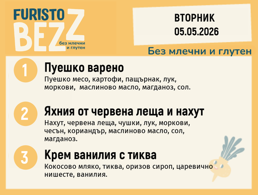 [DY.04.26.10030] Меню без млечни и глутен 05.05 200гр.