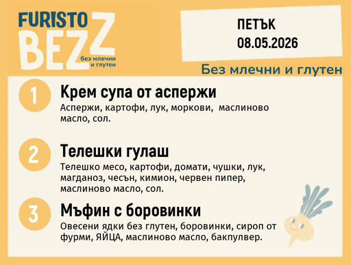 [DY.04.26.10033] Меню без млечни и глутен 08.05 200гр.