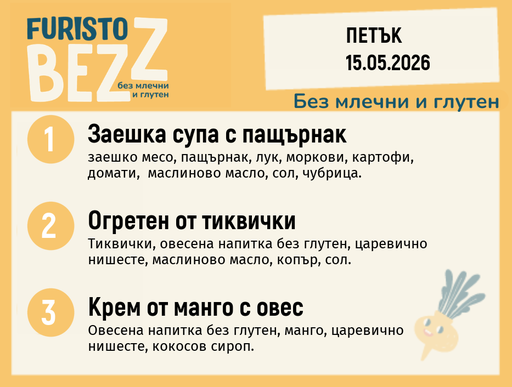 [DY.04.26.10039] Меню без млечни и глутен 15.05 200гр. 