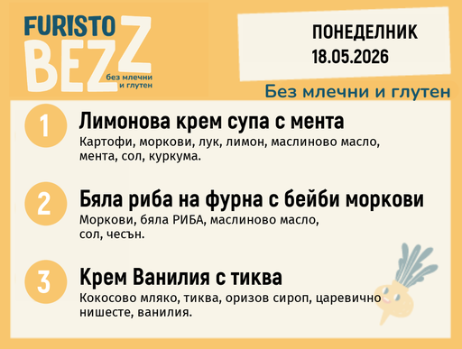 [DY.04.26.10041] Меню без млечни и глутен 18.05 200гр. 