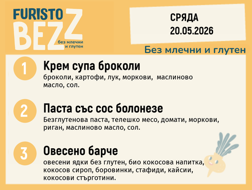 [DY.04.26.10043] Меню без млечни и глутен 20.05 200гр. 