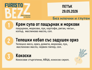 Меню без млечни и глутен 29.05  200гр. 