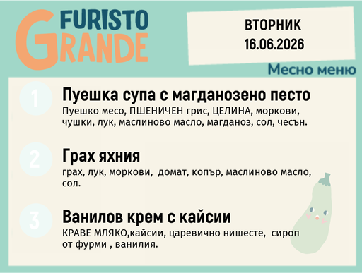 [DY.05.26.10428] Меню 16.06 месно 300гр.