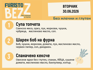 Меню без млечни и глутен 30.06  200гр. 