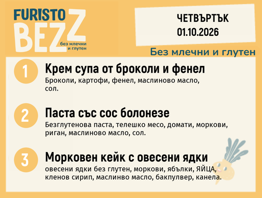 [DY.08.26.12144] Меню без млечни и глутен 01.10 200гр.