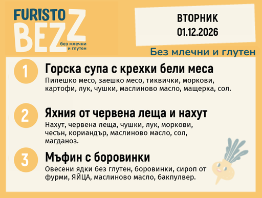 [DY.10.26.13168] Меню без млечни и глутен 01.12 200гр.
